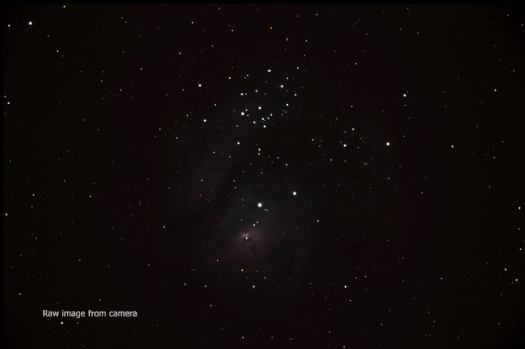 Animation of Lagoon Nebula Reprocessing Stages